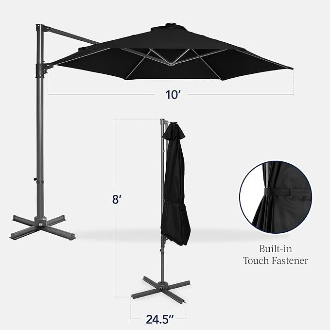 Best Choice Products 10ft Offset Cantilever Hanging Market Patio Umbrella - Image 2