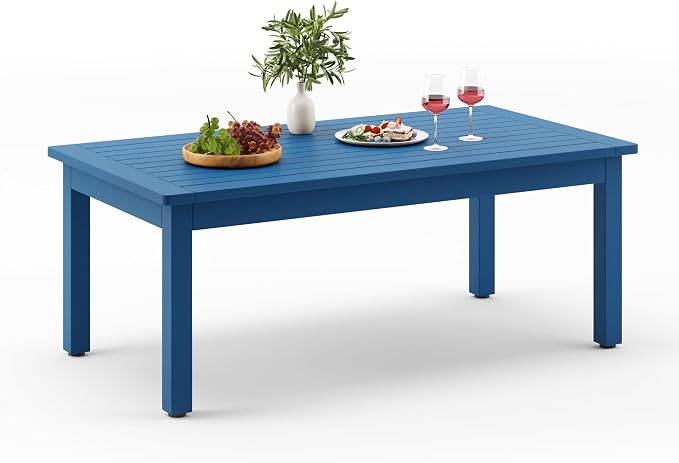 LUE BONA Outdoor Coffee Table Rectangle, 42.5" HDPS Patio Coffee Tables by LUEBONA