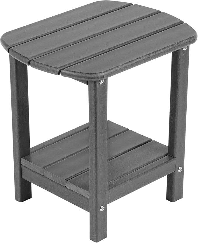 nalone Adirondack Side Table 16.5" Outdoor Side Table HDPE Plastic Double by NALONE