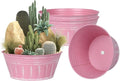 vensovo 10 Inches Pink Metal Rustic Plant Pots by vensovo