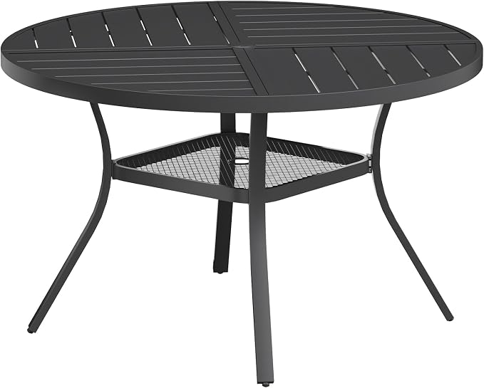 VICLLAX Round Patio Table with Adjustable Umbrella Hole by HOME