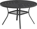 VICLLAX Round Patio Table with Adjustable Umbrella Hole by HOME