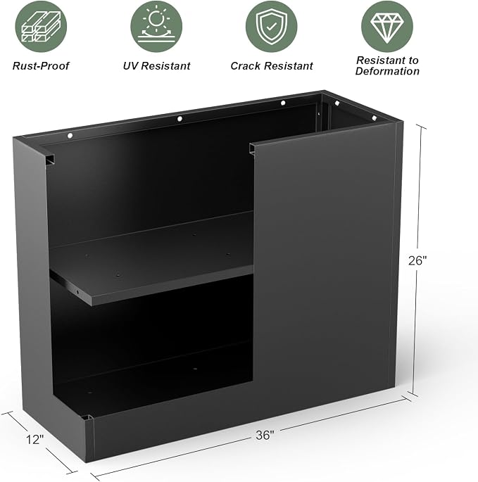Metal Large Planter Box 36" L x 12" W x 26" H, Heavy Duty Tall Rectangle - Image 2