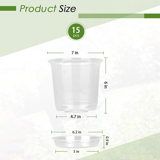 7 Inch Clear Nursery Pots for Plants - Image 2