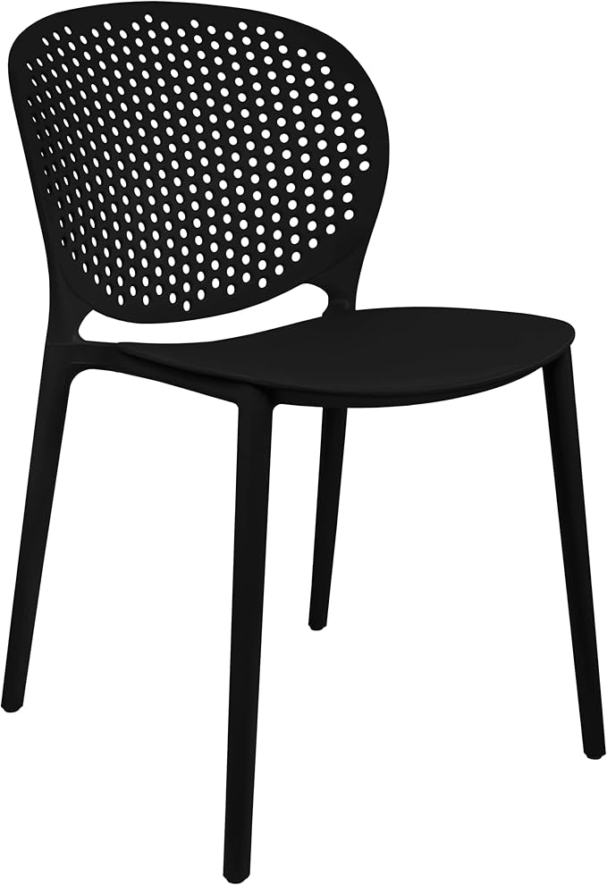 2xhome Set of 4 Patio Dining Chairs | Modern Stackable Outdoor Pool Side Chair - Image 8
