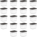 Sterilite 18-Pack Plastic Storage Bins w/ Lids, Shelf Totes Clear Containers by Sterilite