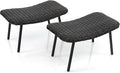 Tangkula Set of 2 Patio Ottomans, Outdoor Wicker Footrest Extra Seating by TANGKULA