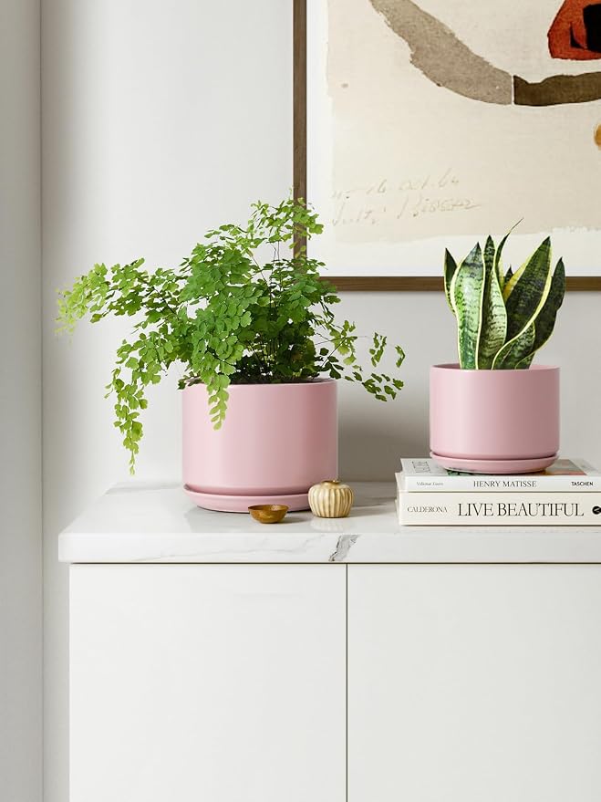 LE TAUCI Ceramic Plant Pots, 4.3+5.3+6.8 inch, Planters - Image 8