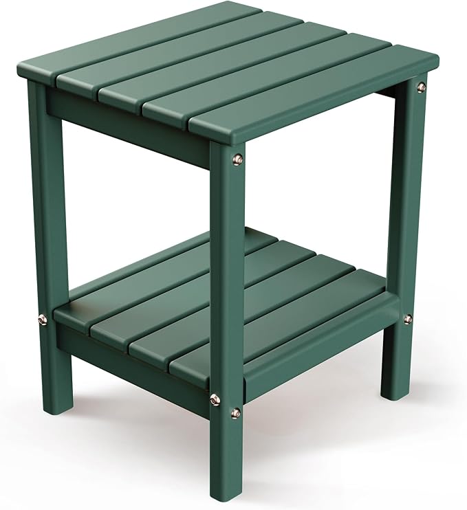 GREENVINES Adirondack-Outdoor-Side-Table | 14 x 13 Inches | HDPE Plastic | All by GreenVines