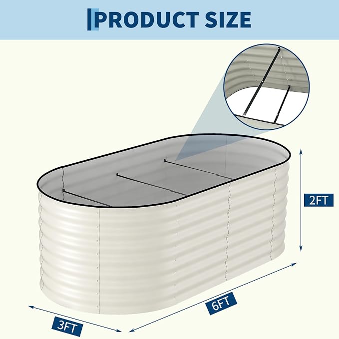 Garvee 2 Pack Galvanized Raised Garden Beds - Image 2