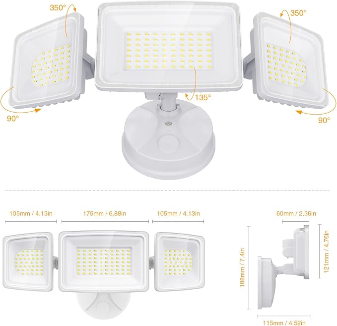 Onforu 130W LED Security Light, 13000LM Outdoor Indoor Flood Light Switch - Image 8