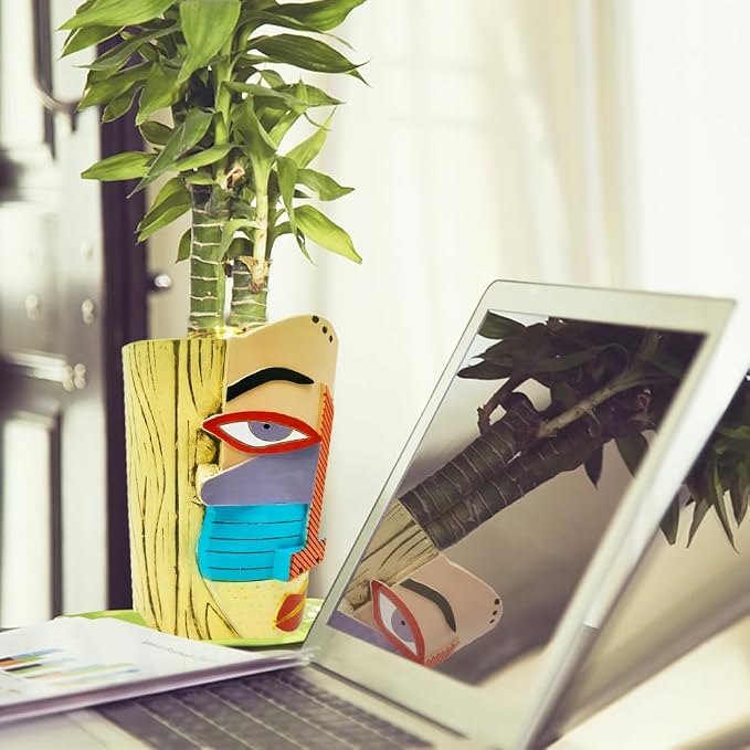 Abstract Face Planters Pots Head, Unique Head Planter - Image 8