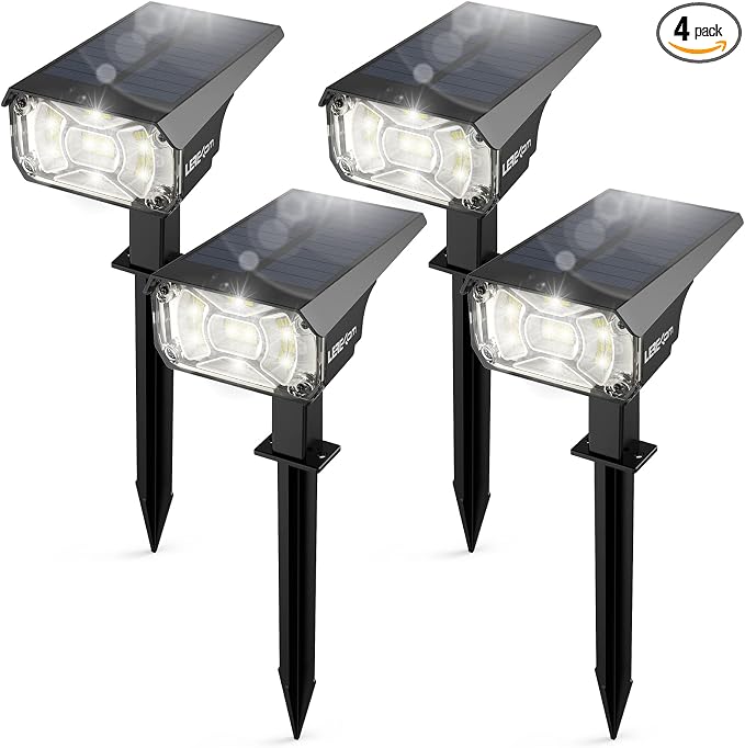 Solar Spot Lights Outdoor, IP65 Waterproof 40 LEDs Landscape Spotlights by LEREKAM