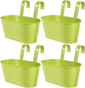 OBTANIM 4 Pack Metal Hanging Flower Pots Iron Railing Planter Outdoor Fence by OBTANIM