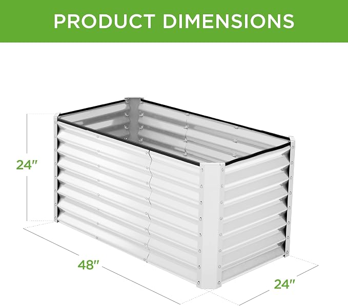 Best Choice Products 4x2x2ft Outdoor Metal Raised Garden Bed, Deep Root Box - Image 3