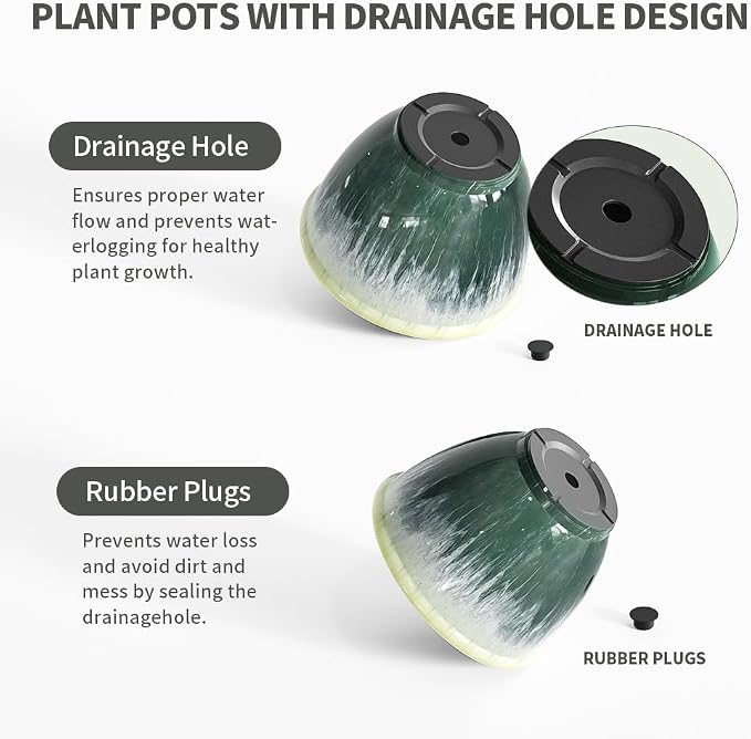 Flower Pots, 8 Inch Plastic Plant Pots - Image 5