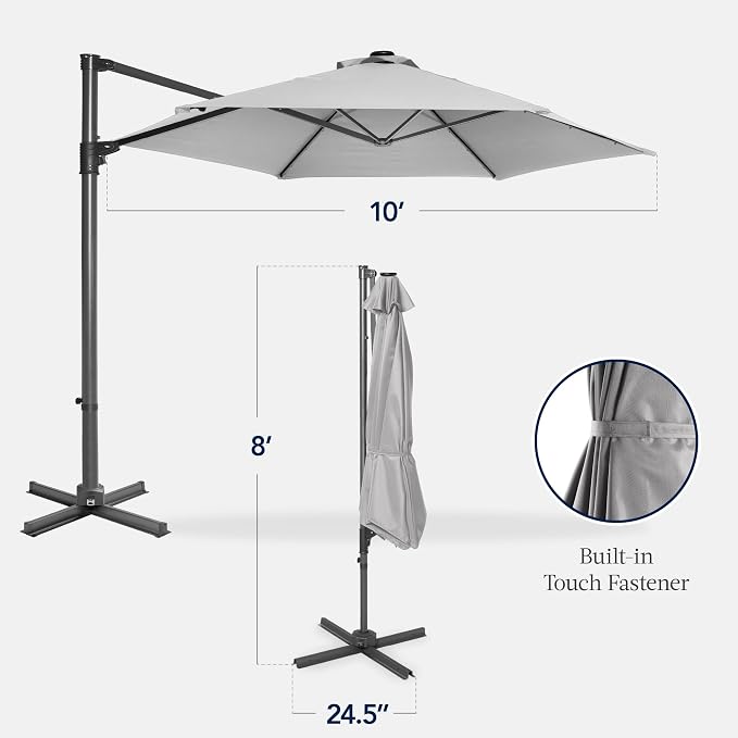 Best Choice Products 10ft Offset Cantilever Hanging Market Patio Umbrella - Image 2
