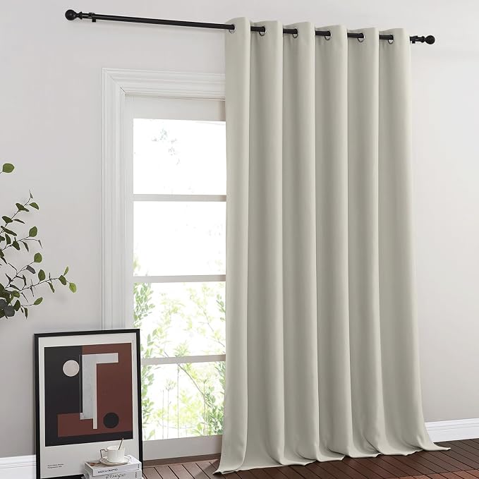NICETOWN Sliding Door Curtain 108 inches Long, Grommet Privacy Room Darkening - Image 2