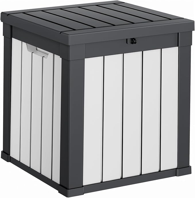 DRATO 51 Gallon Deck Boxes Resin Outdoor Storage Box UV Resistant Outside Deck by DRATOprovidesawarmandcozy