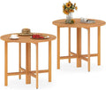Tangkula 2 Pieces 36 Inches Outdoor Folding Round Dining Table, No Assembly by TANGKULA