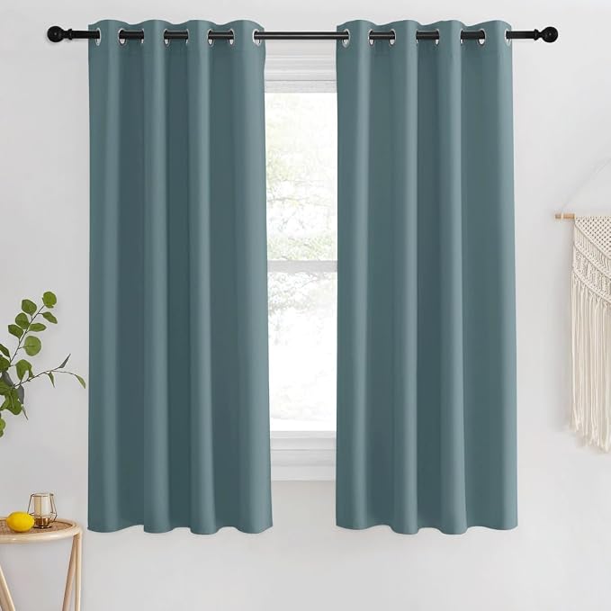 NICETOWN Blackout Classroom Curtain 63 inch Length, Grommet Solid Thermal by NICETOWN