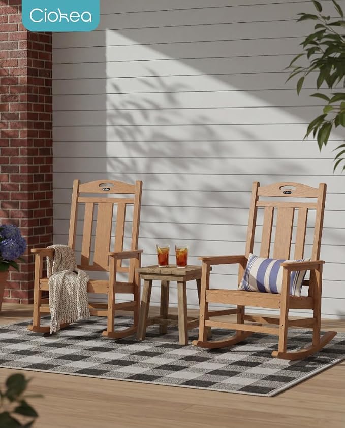 Ciokea Oversized Outdoor Rocking Chair, 380lbs Heavy-Duty Large Patio Rocker - Image 2