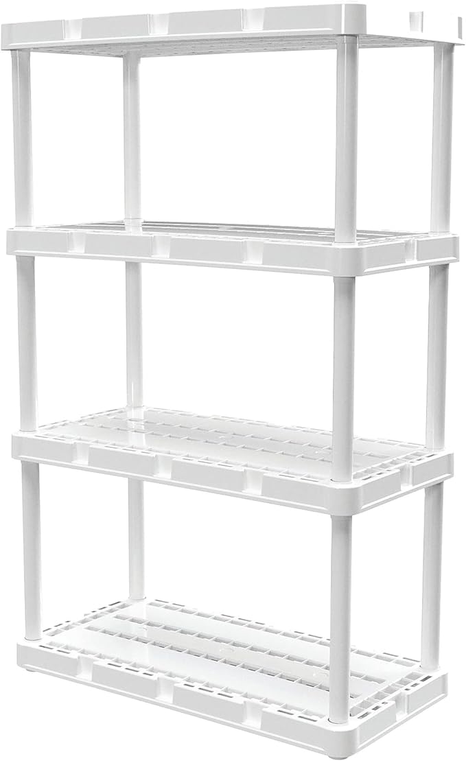 Gracious Living 2 Pack Light Duty Storage Shelves, Knect-A-Shelf 4-Shelf - Image 6