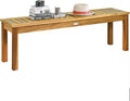 Tangkula 52 Inches Acacia Wood Outdoor Bench, Wood Bench by TANGKULA