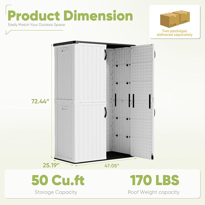 Devoko 50 Cu Ft Outdoor Storage Cabinet - Image 5