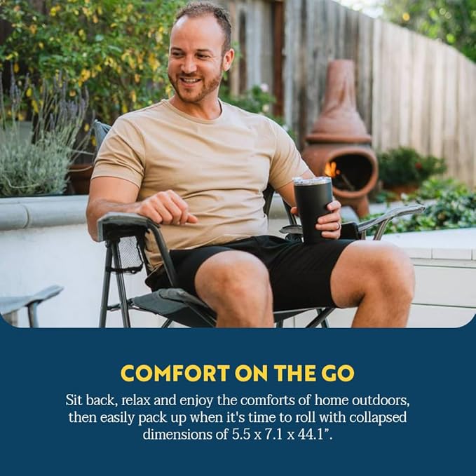 GCI Outdoor Comfort Pro Chair, Heathered Pewter Gray - Image 6