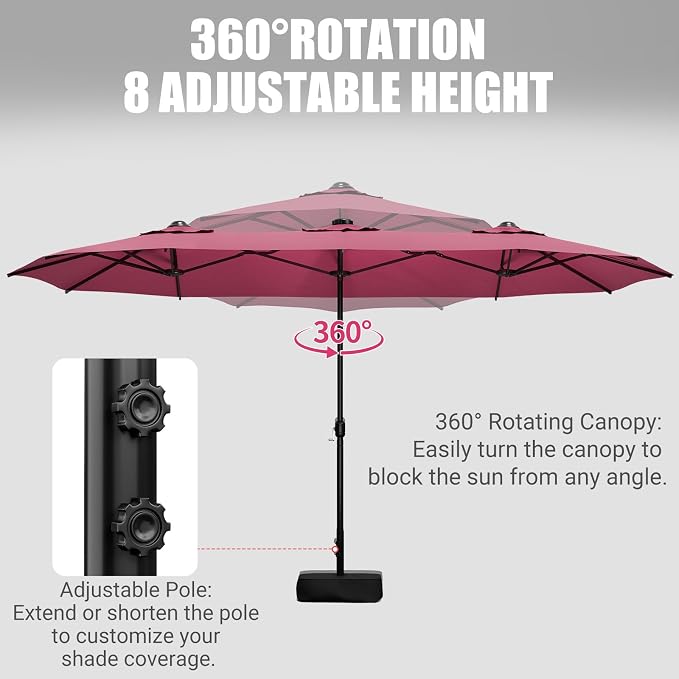 LEVELEVE 14FT Double-Sided Patio Umbrella - Image 2