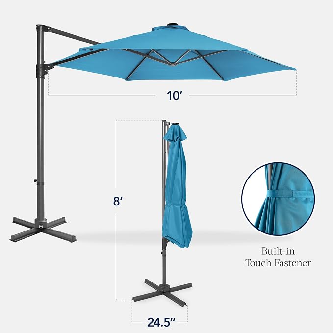 Best Choice Products 10ft Offset Cantilever Hanging Market Patio Umbrella - Image 2