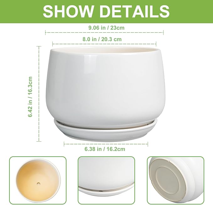 G EPGardening Ceramic Planter 9 Inch - Image 3