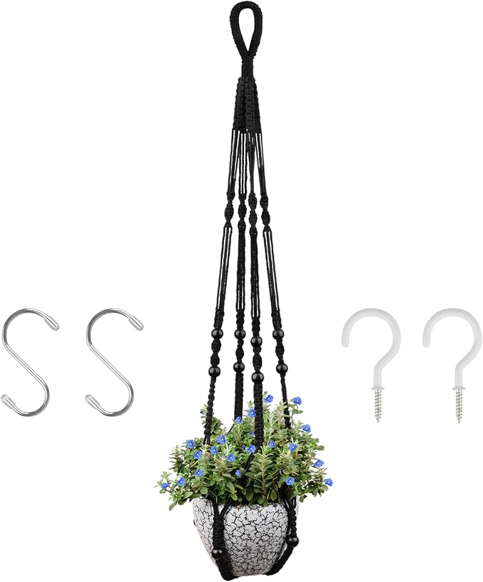 RIFNY Macrame Plant Hanger Indoor, 35 Inch Hanging Plant Holder by RIFNY