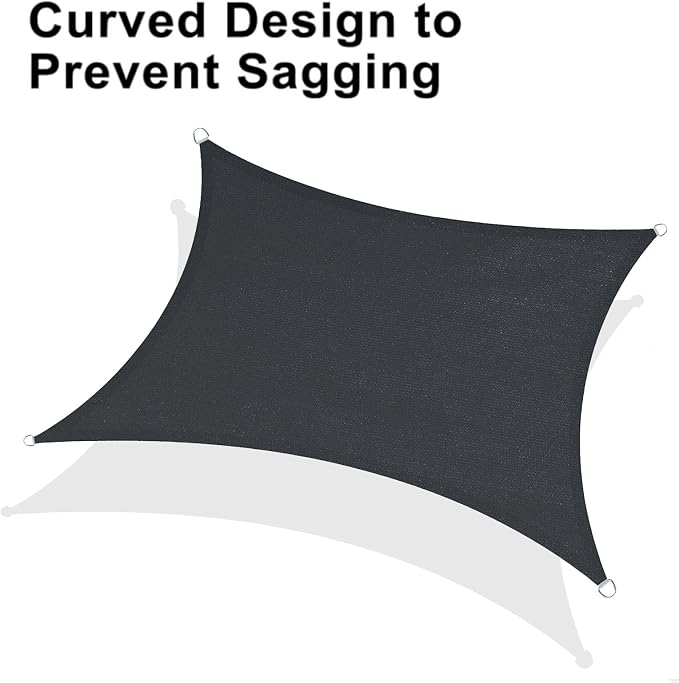 LOVE STORY Custom Size 7'x15' Graphite Grey Sun Shade Sail Rectangle UV Block - Image 6