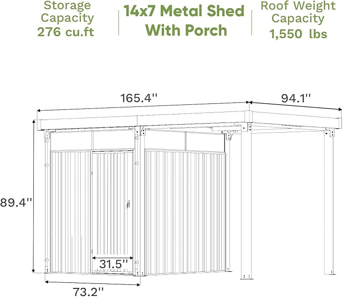 Patiowell 2-in-1 Outdoor Storage Shed - Image 4
