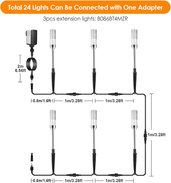 B-right LED Pathway Lights Outdoor, Extendable IP65 Waterproof Outdoor Garden - Image 6