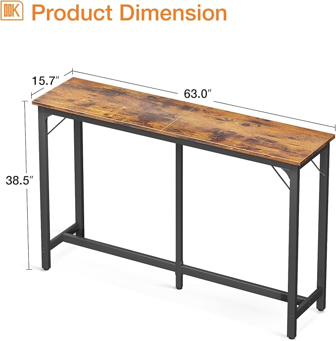 ODK 63 inch Bar Table, Bar Height Pub Table, Counter Height Bar Table, - Image 3