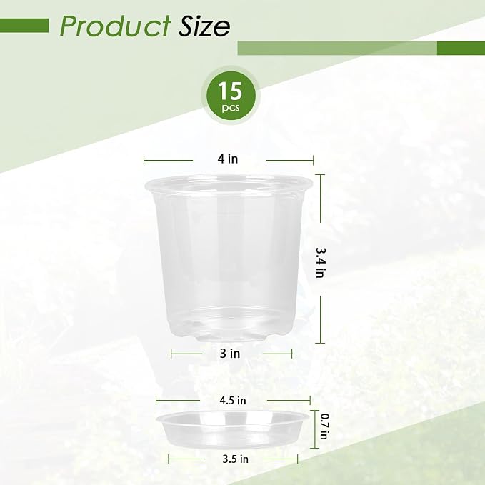 4 Inch Clear Nursery Pots for Plants - Image 2