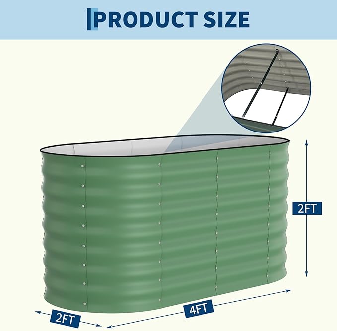 Garvee 2 Pack Galvanized Raised Garden Beds - Image 2
