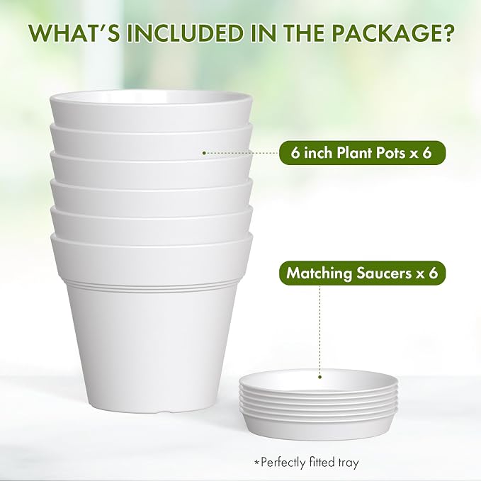 6 Inch Thick Plastic Plant Pots - Image 5