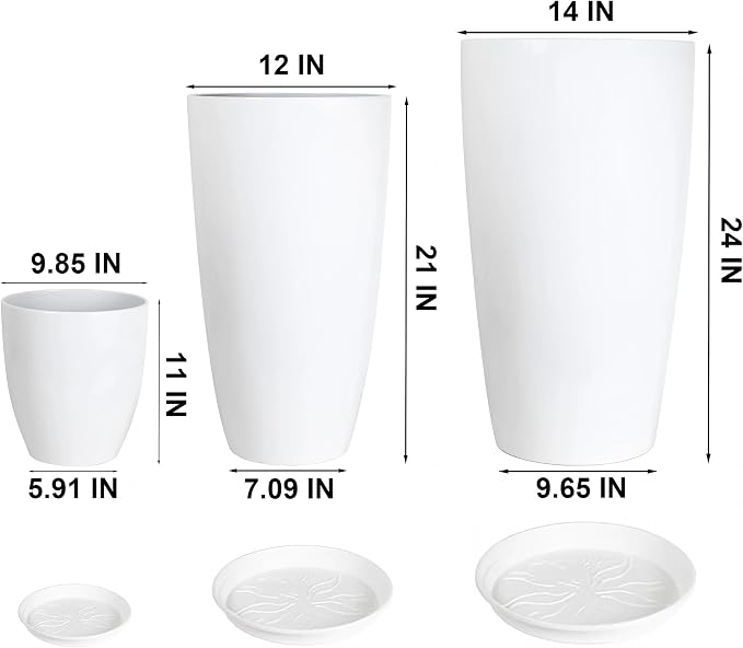 24, 11 Inch Large Plastic Planters - Image 2