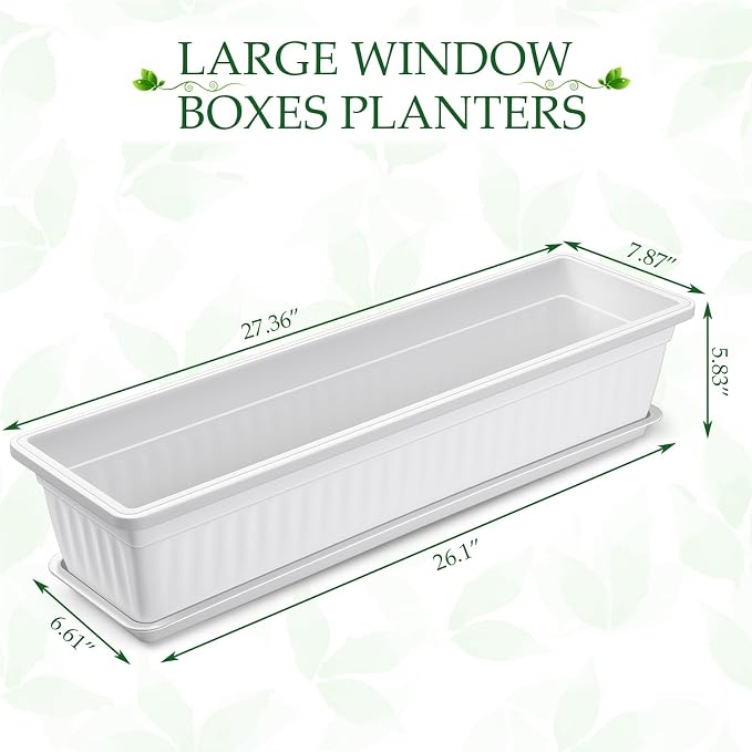6 Packs 27 Inch Window Flower Box Extra Large Window Sill Herb Garden Long - Image 4