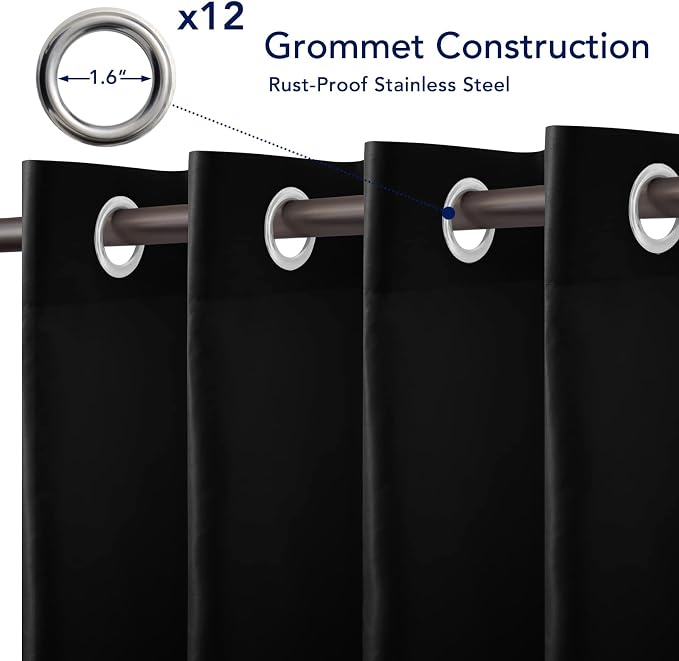 PureFit Outdoor Curtains for Patio Waterproof Weatherproof, UV Resistant - Image 4