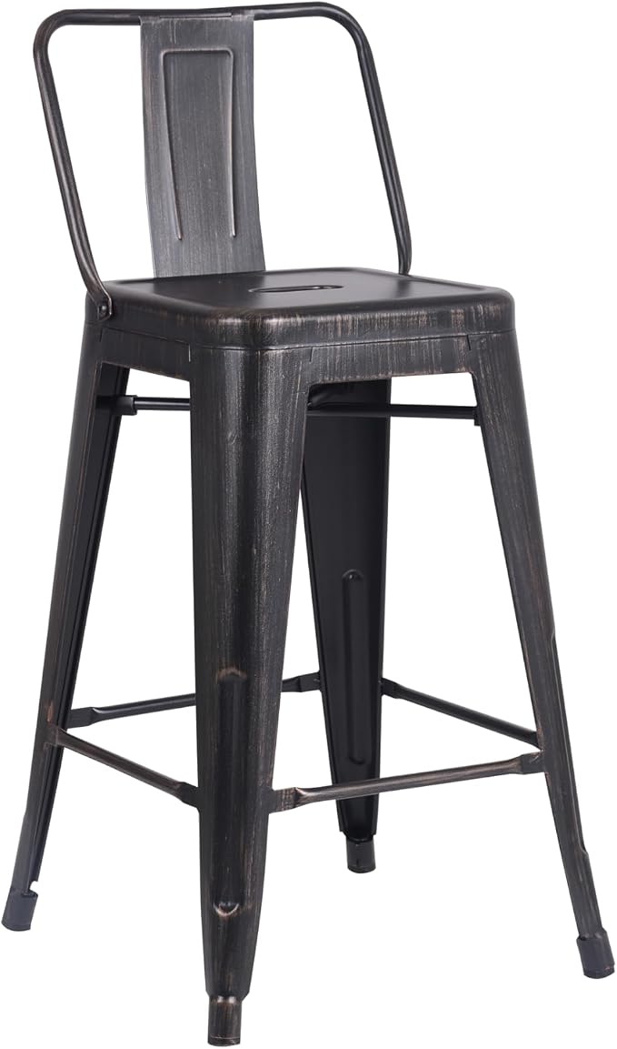 AC Pacific 24” Metal Barstool Set of 4 – Country Rustic Style - Image 4