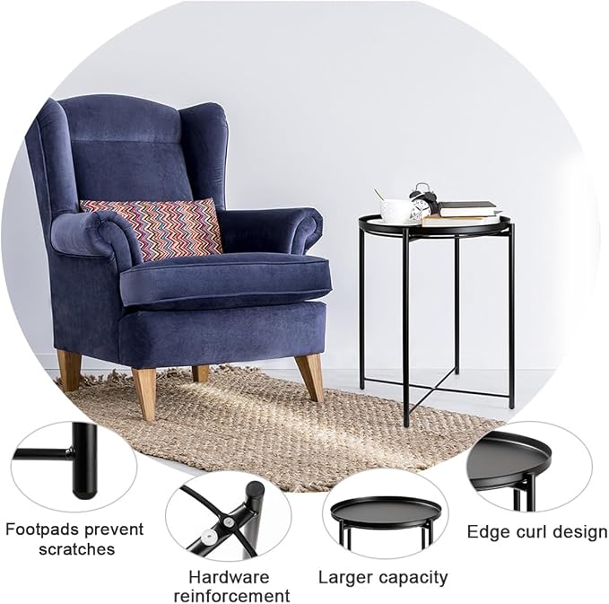 danpinera Metal Black Side Table - Image 5