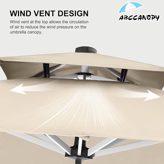 ABCCANOPY Patio Umbrella Cantilever Double Top Outdoor Offset Umbrella - Image 9
