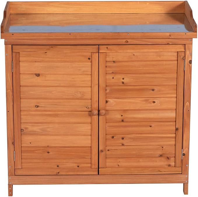 GDLF Outdoor Garden Patio Wooden Storage Cabinet Furniture Waterproof Tool Shed - Image 9