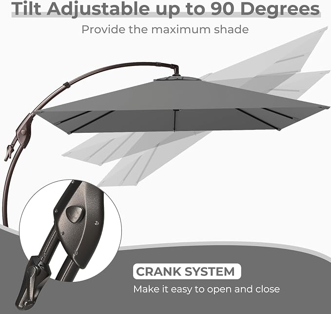 Grand patio 10x10 FT Patio Cantilever Umbrella - Image 5