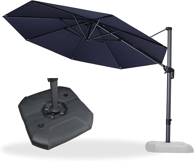 PURPLE LEAF 11 Feet Patio Round Cantilever Umbrella - Image 9